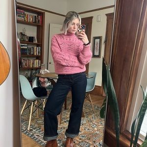 Vedo moda cottage pink crochet sweater xs